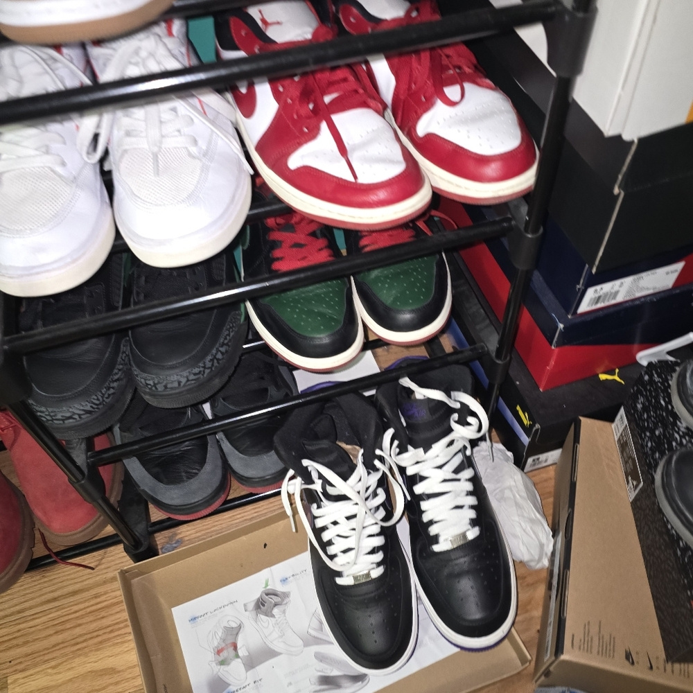 Jordan Black and White Athletic Shoes